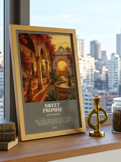 Sweet Promise bookish print framed by window – literary home decor