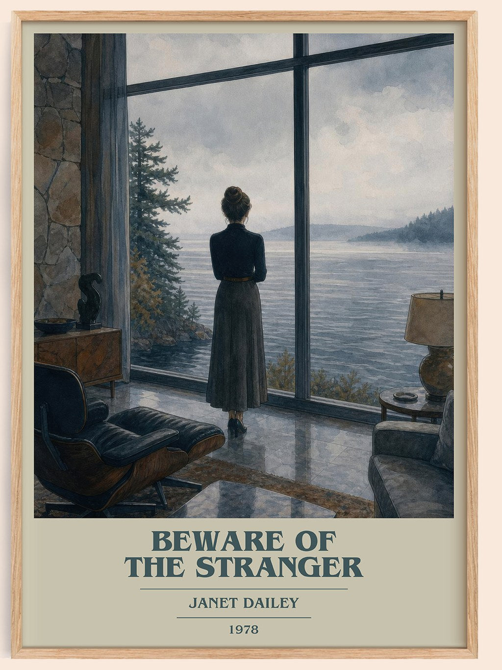 Beware of the Stranger book cover book poster by Janet Dailey – framed literary art print