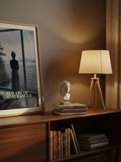 Beware of the Stranger watercolour print on bookshelf – Janet Dailey fan gift