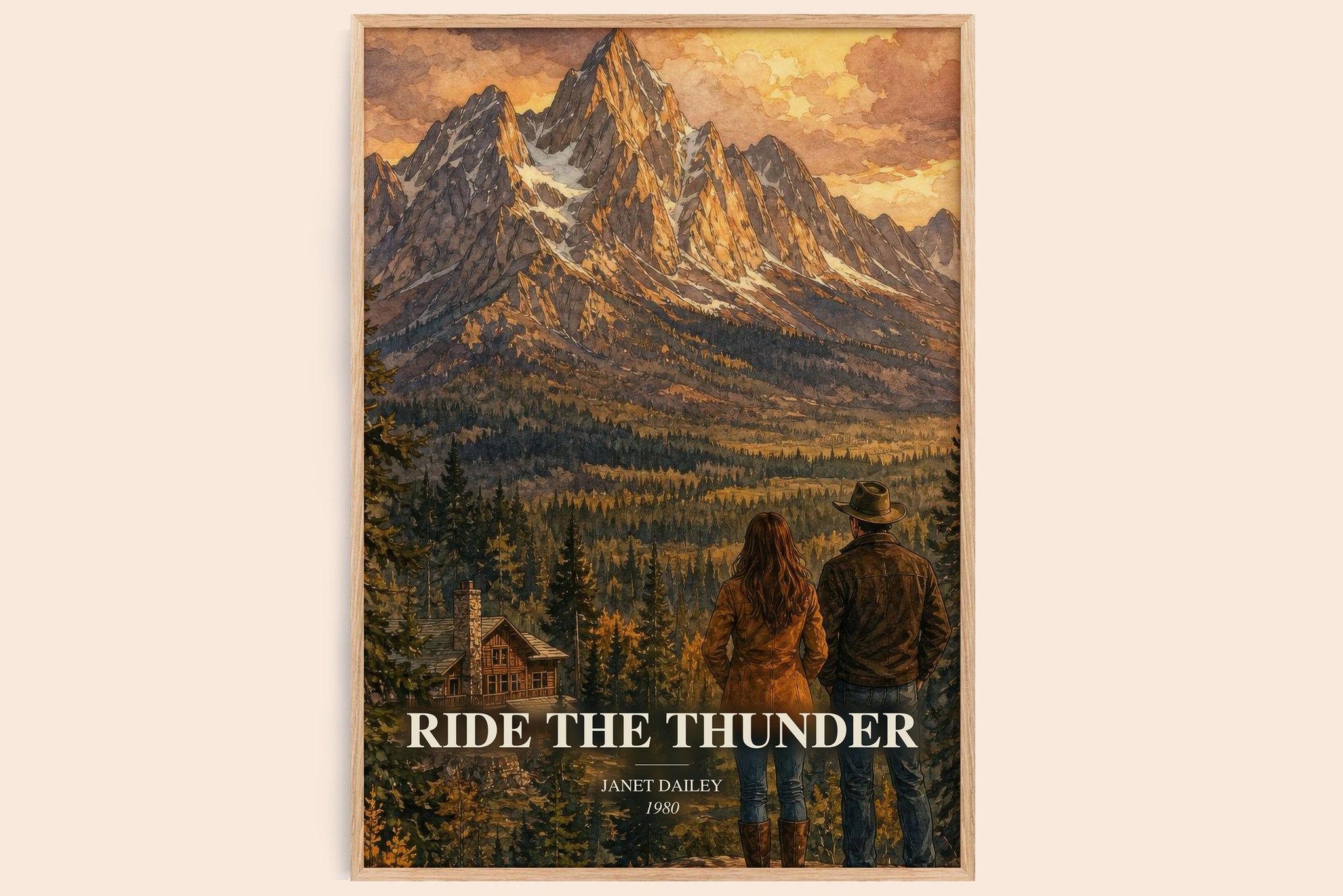 Ride the thunder Book Watercolour Illustration by Janet Dailey