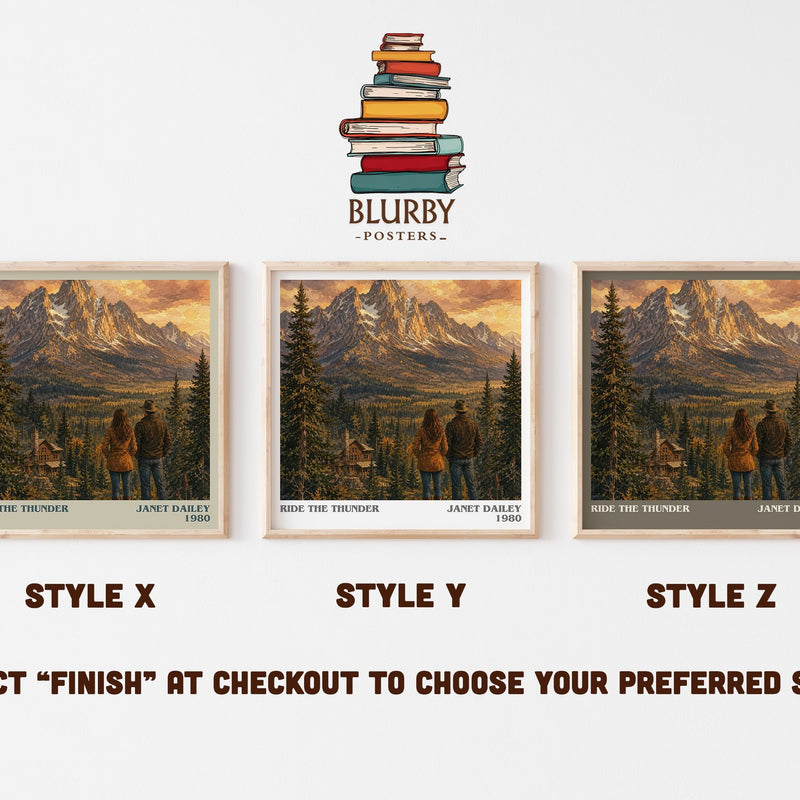 Ride the thunder literary print in frame leaning in hallway – romance wall art