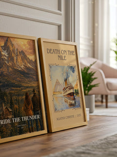 Ride the thunder watercolour print framed by window – literary home decor