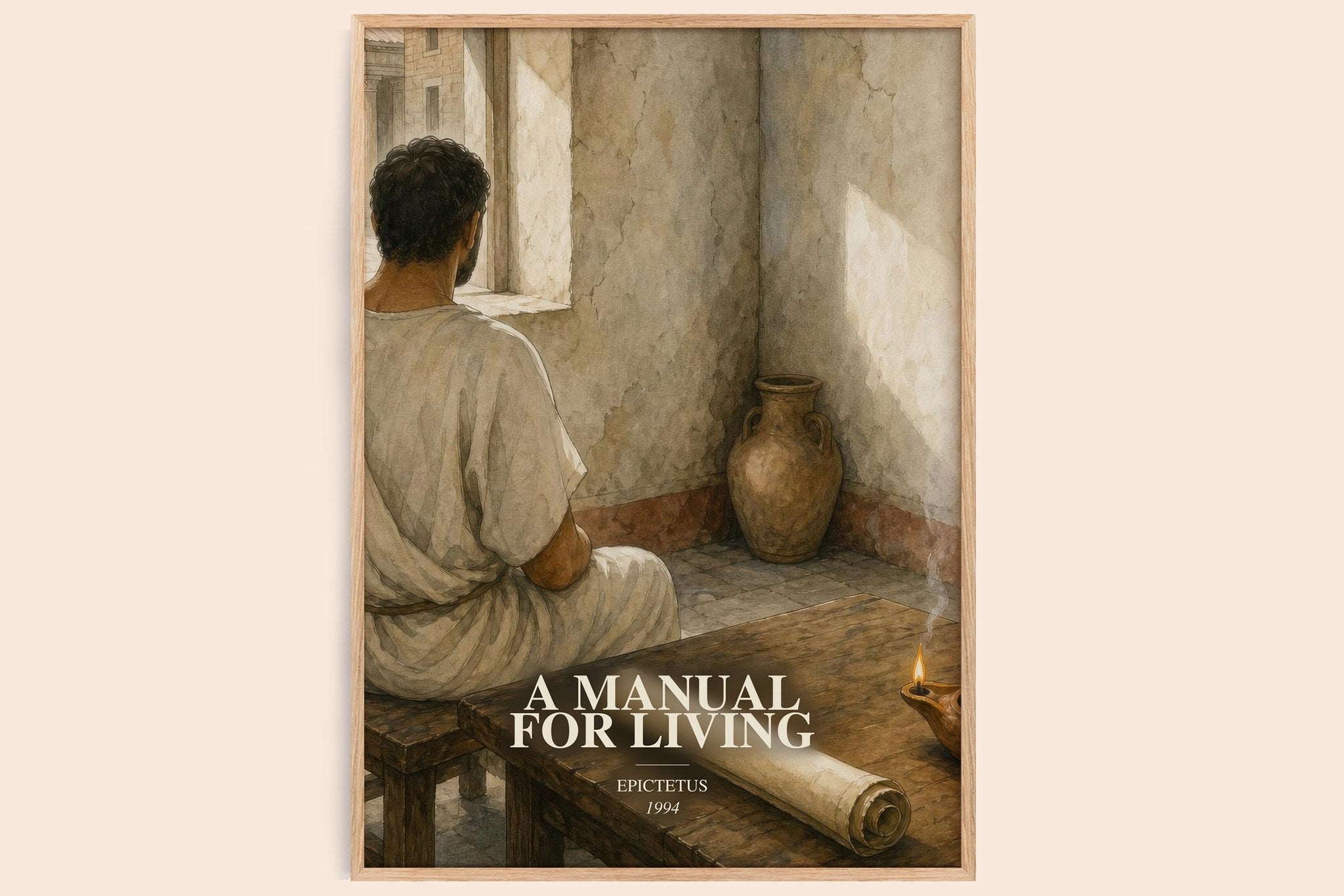 A manual for living Book Watercolour Illustration by Epictetus