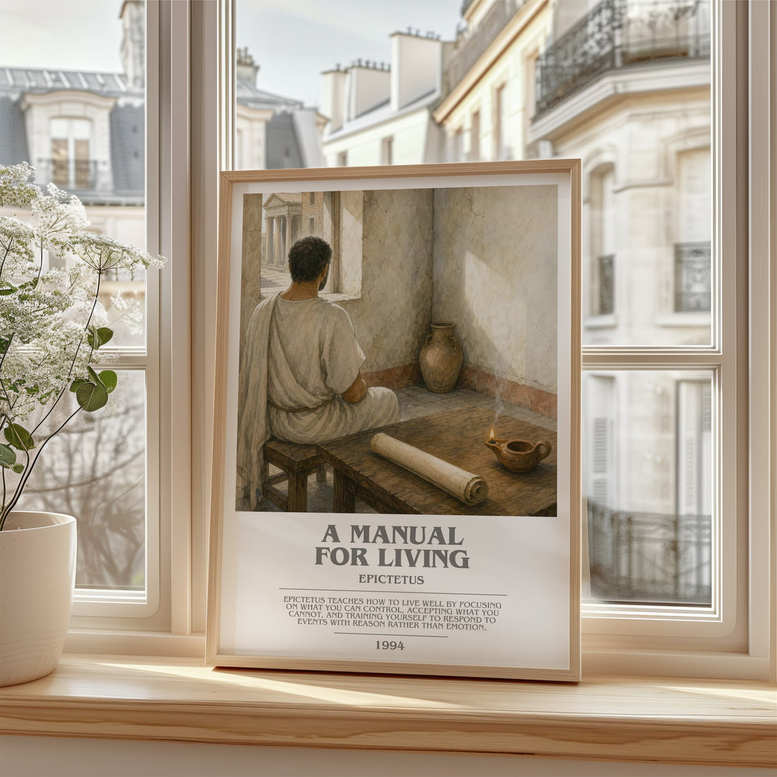 A manual for living bookish poster colour and style options – Epictetus book art