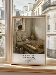 A manual for living book cover poster colour and style options – Epictetus book art