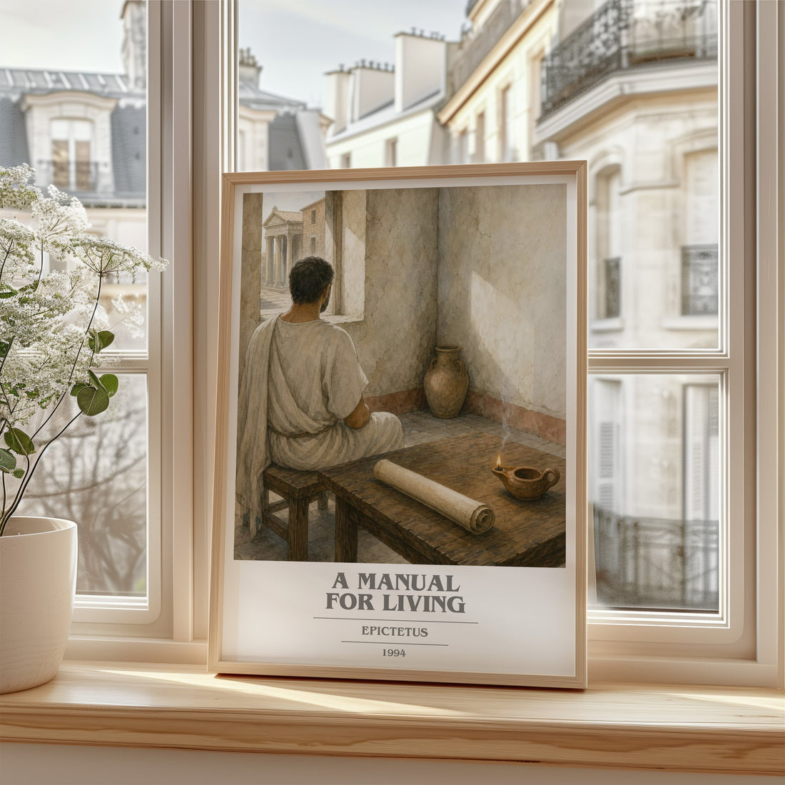 A manual for living book cover poster colour and style options – Epictetus book art