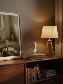 A manual for living watercolour print on bookshelf – Epictetus fan gift