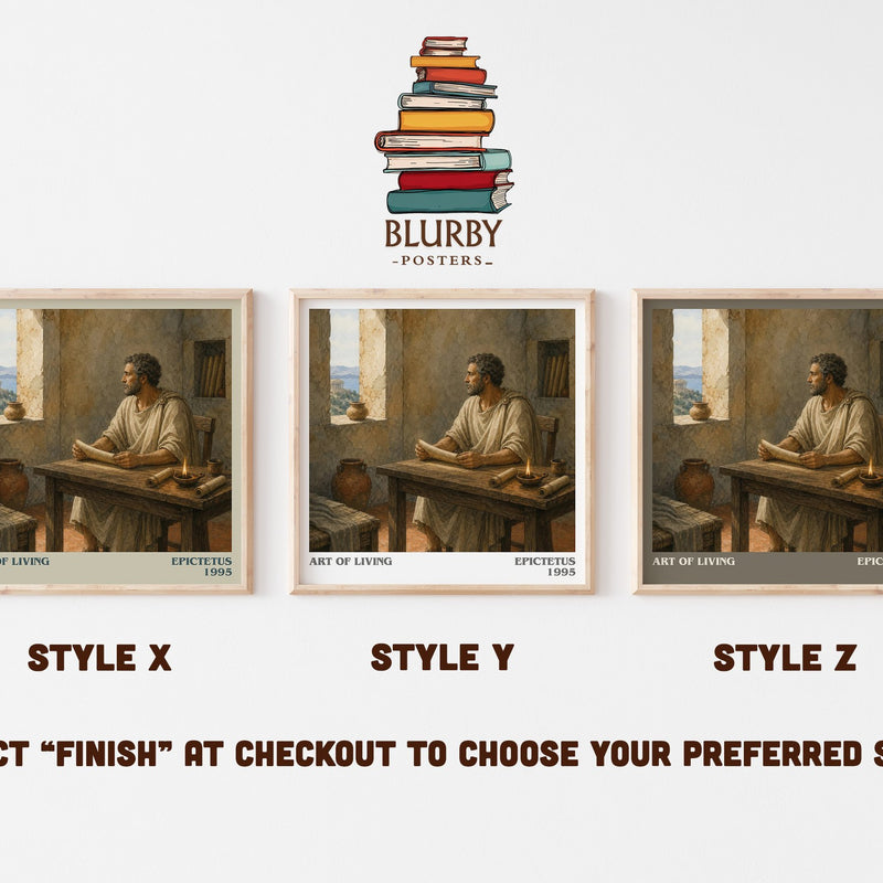 Art of Living literary print in frame leaning in hallway – philosophy wall art