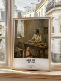Art of Living book cover poster colour and style options – Epictetus book art