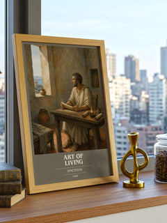 Art of Living book cover print framed by window – literary home decor