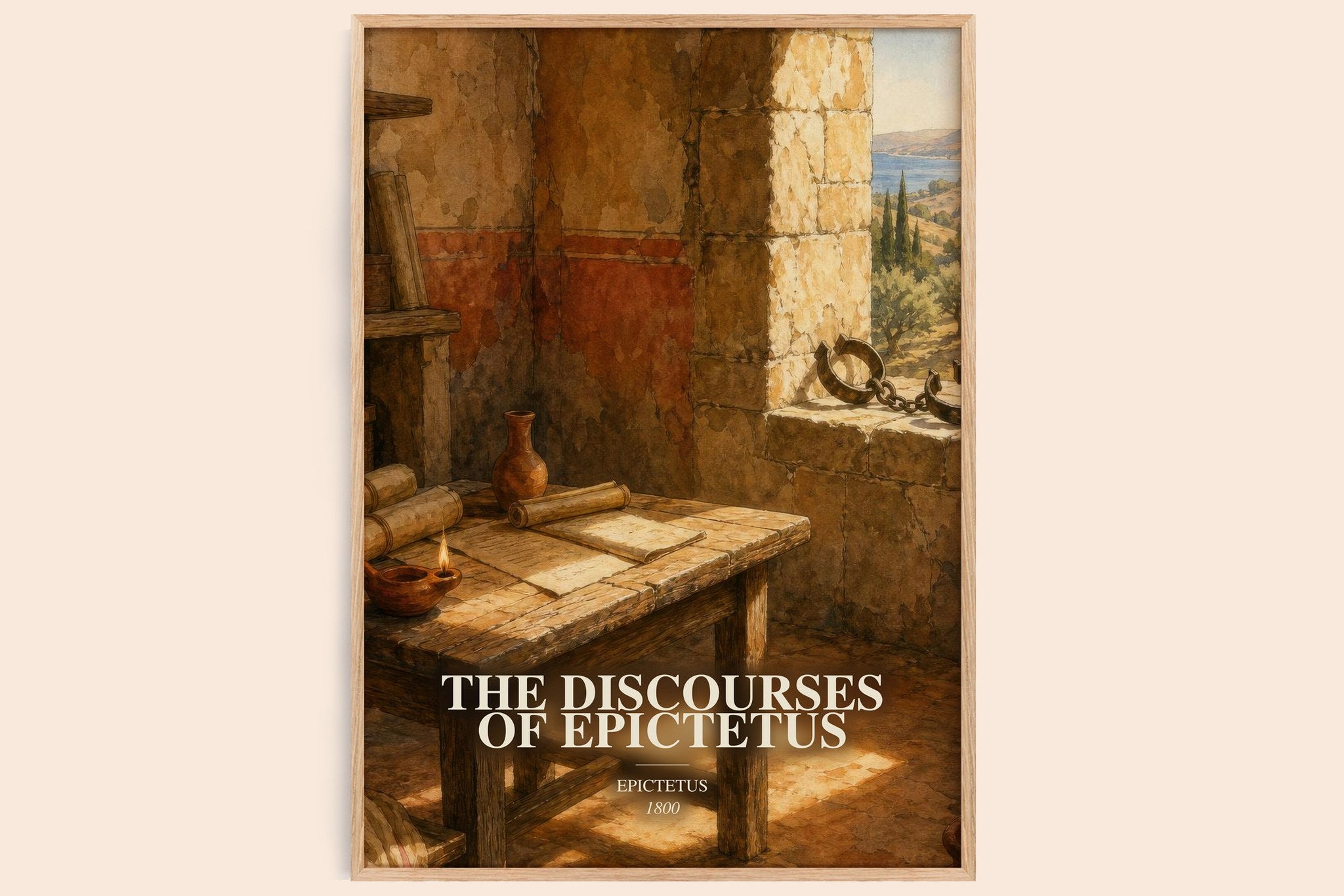The discourses of Epictetus Book Watercolour Illustration by Epictetus