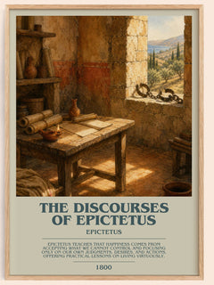 The discourses of Epictetus bookish book poster by Epictetus – framed literary art print