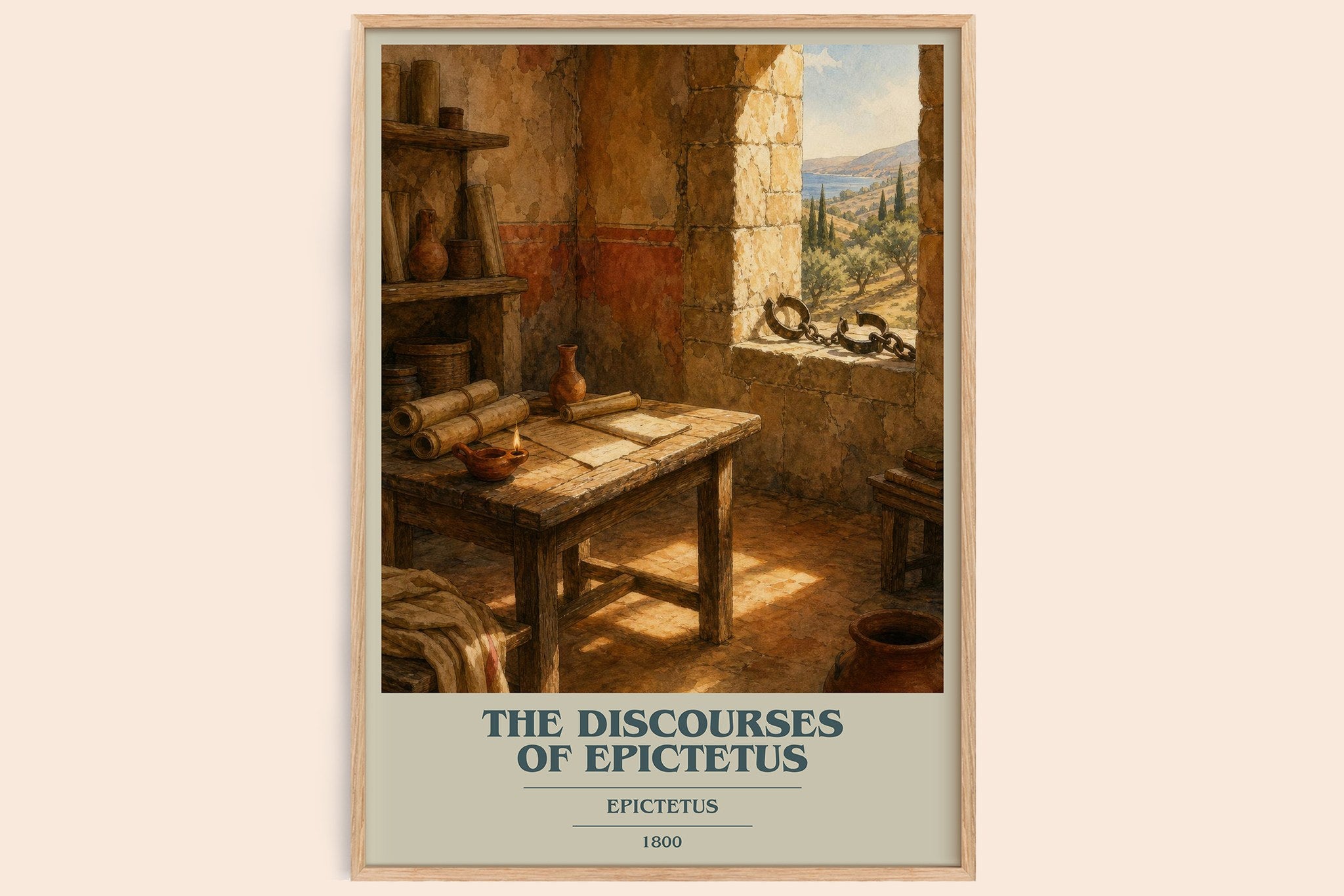 The discourses of Epictetus Book Cover Poster by Epictetus