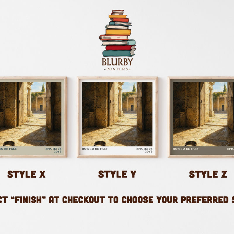 How to Be Free literary print in frame leaning in hallway – philosophy wall art
