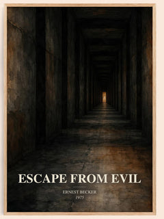 Escape from Evil watercolour book poster by Ernest Becker – framed literary art print