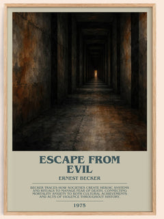 Escape from Evil bookish book poster by Ernest Becker – framed literary art print