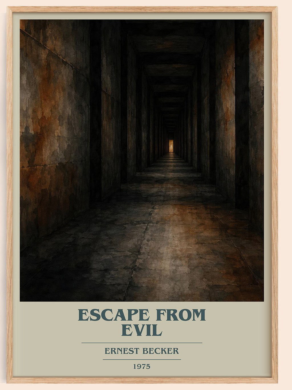 Escape from Evil book cover book poster by Ernest Becker – framed literary art print
