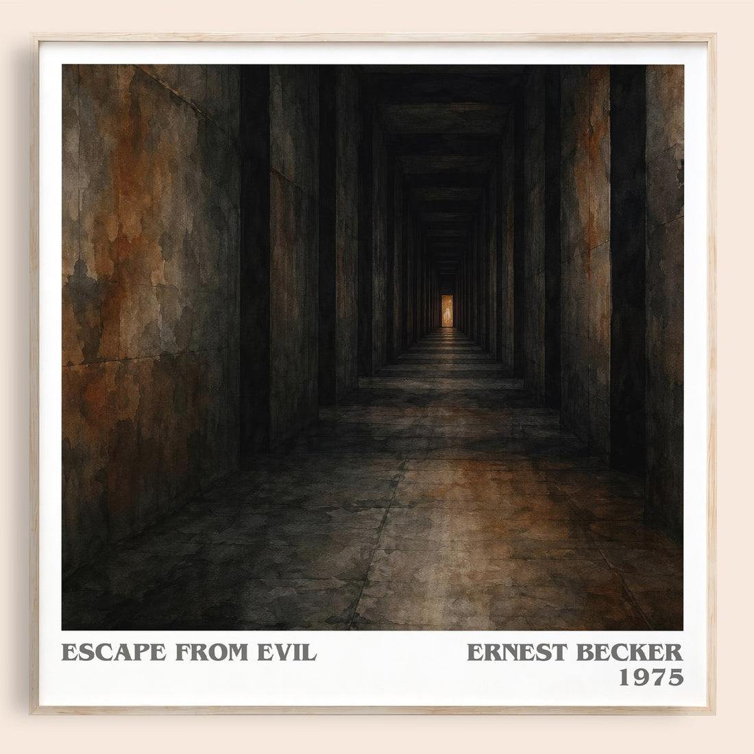 Escape from Evil literary book poster by Ernest Becker – framed literary art print