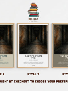 Escape from Evil bookish print in frame leaning in hallway – philosophy wall art