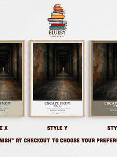 Escape from Evil book cover print in frame leaning in hallway – philosophy wall art