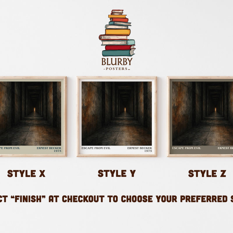 Escape from Evil literary print in frame leaning in hallway – philosophy wall art