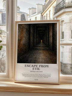 Escape from Evil bookish poster colour and style options – Ernest Becker book art