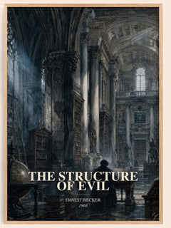 The structure of evil watercolour book poster by Ernest Becker – framed literary art print