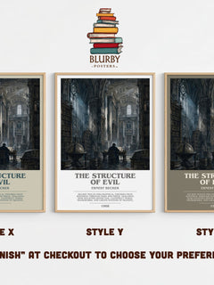 The structure of evil bookish print in frame leaning in hallway – philosophy wall art