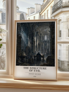 The structure of evil book cover poster colour and style options – Ernest Becker book art