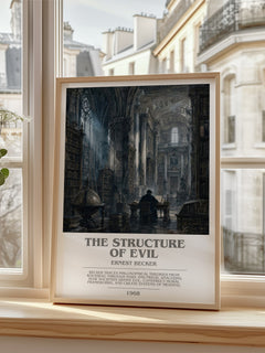 The structure of evil bookish poster colour and style options – Ernest Becker book art