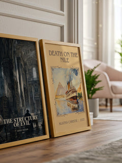 The structure of evil watercolour print framed by window – literary home decor