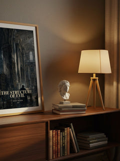 The structure of evil watercolour print on bookshelf – Ernest Becker fan gift