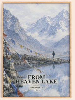 From Heaven Lake watercolour book poster by Vikram Seth – framed literary art print