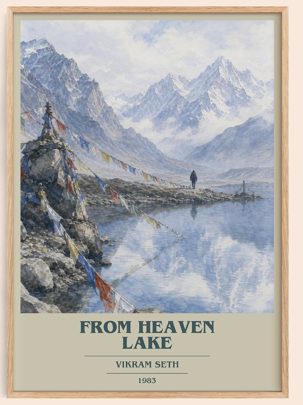 From Heaven Lake book cover book poster by Vikram Seth – framed literary art print
