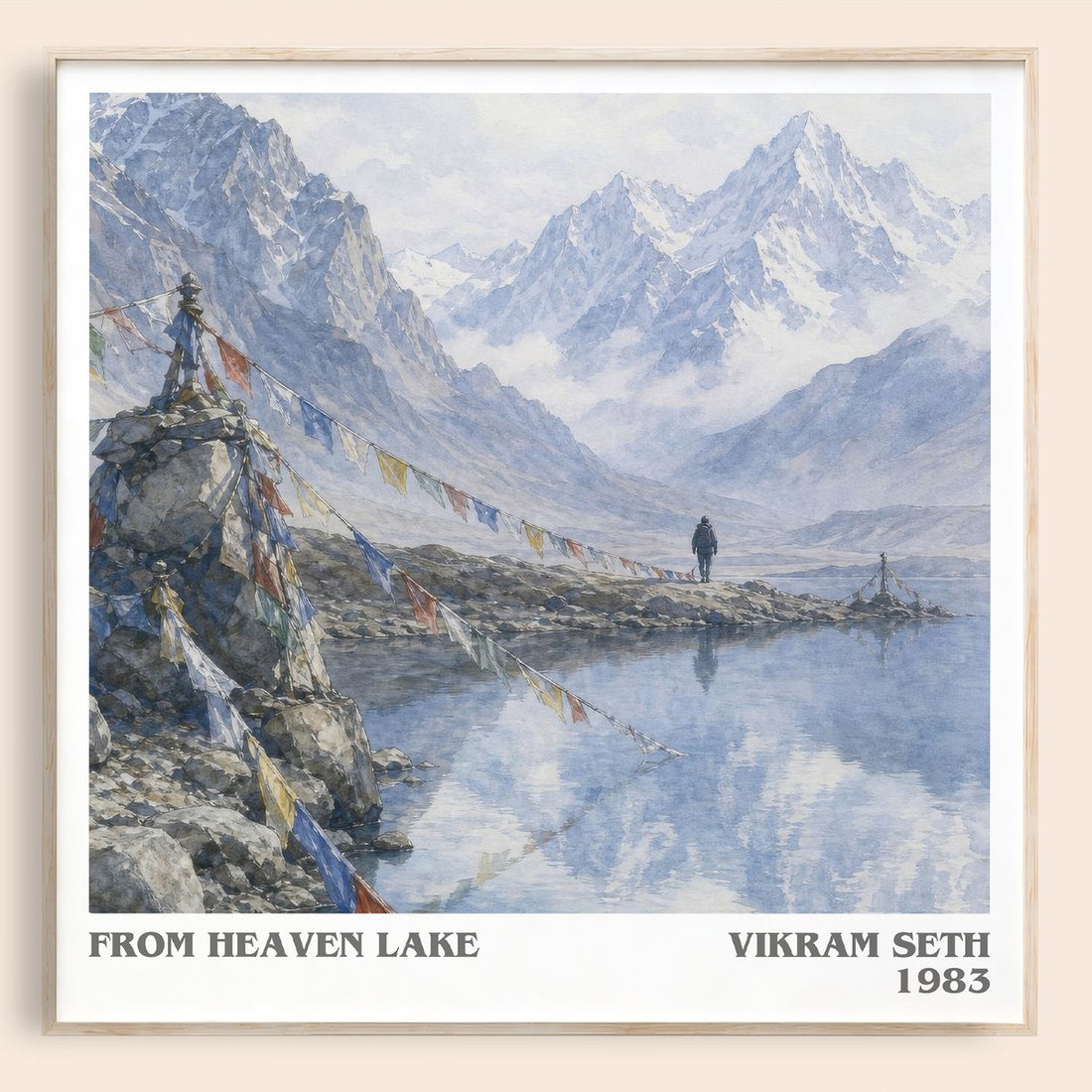 From Heaven Lake literary book poster by Vikram Seth – framed literary art print