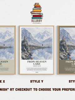 From Heaven Lake bookish print in frame leaning in hallway – non fiction wall art