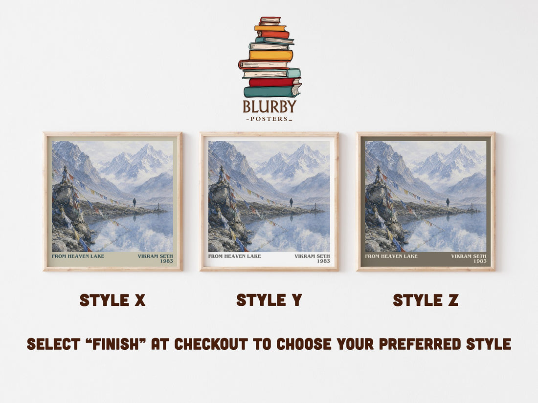From Heaven Lake literary print in frame leaning in hallway – non fiction wall art (mockup)