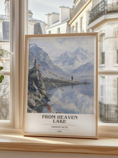 From Heaven Lake book cover poster colour and style options – Vikram Seth book art