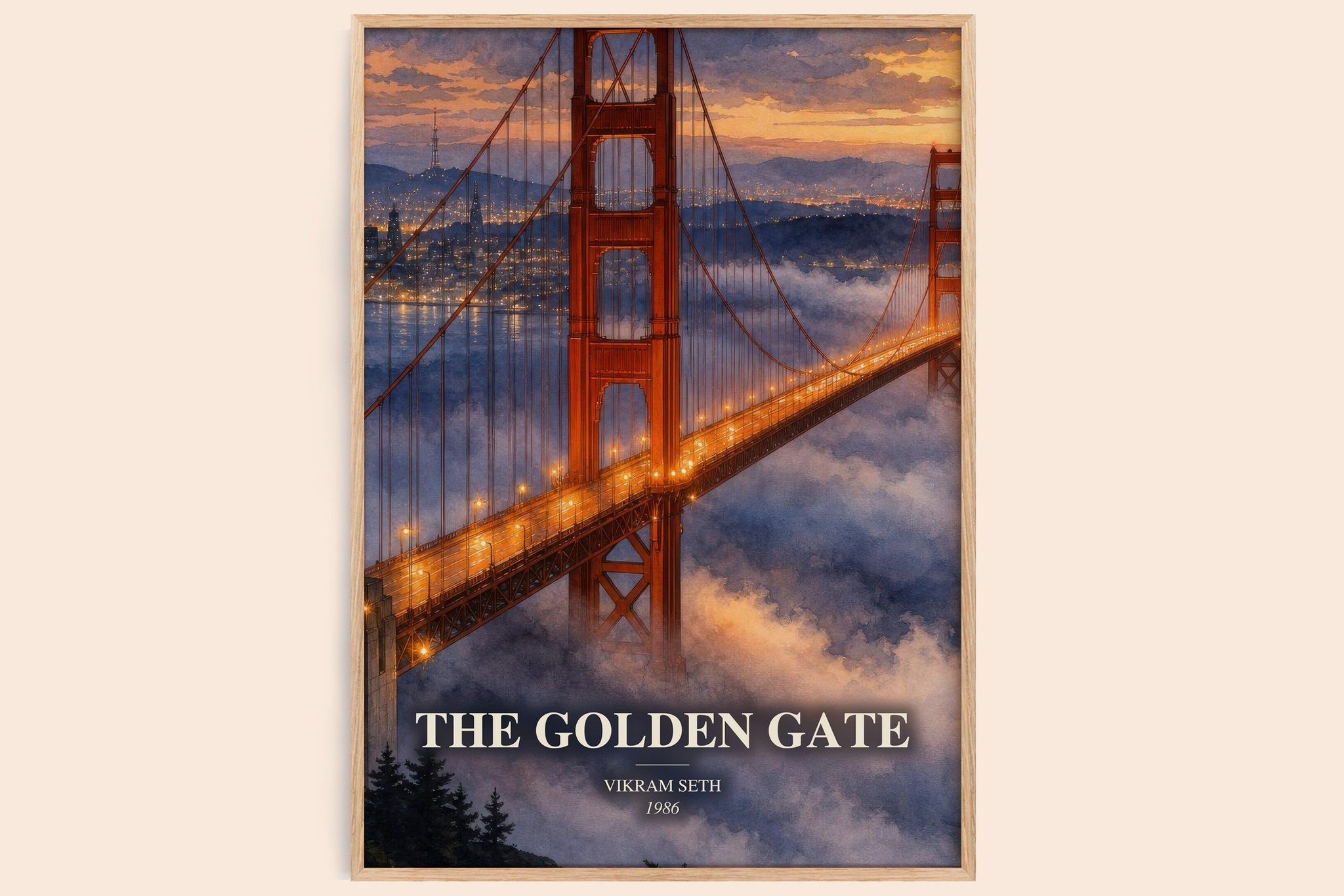 The Golden Gate Book Watercolour Illustration by Vikram Seth