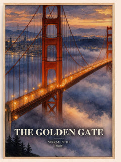The Golden Gate watercolour book poster by Vikram Seth – framed literary art print