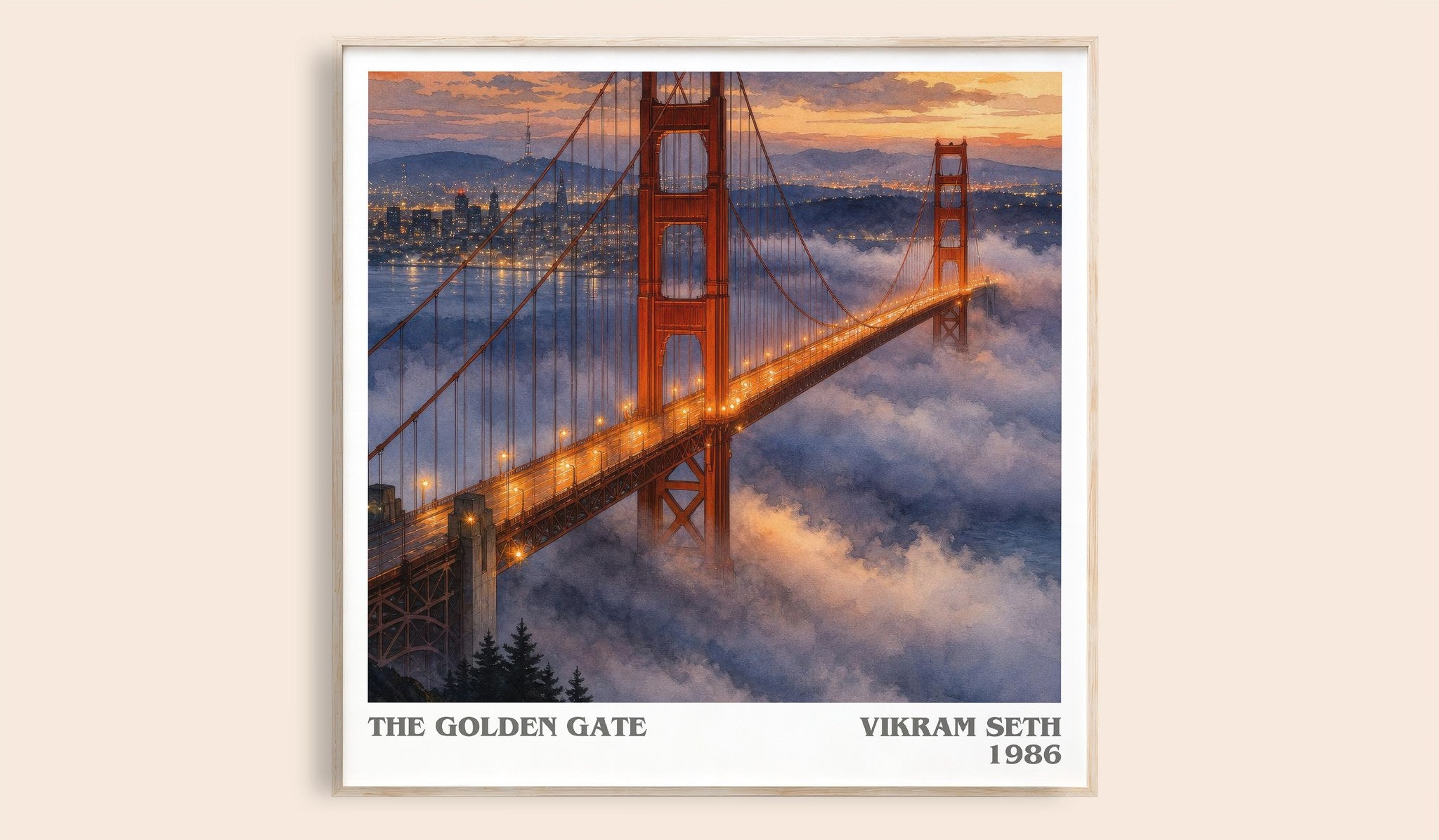 The Golden Gate Literary Art Print by Vikram Seth