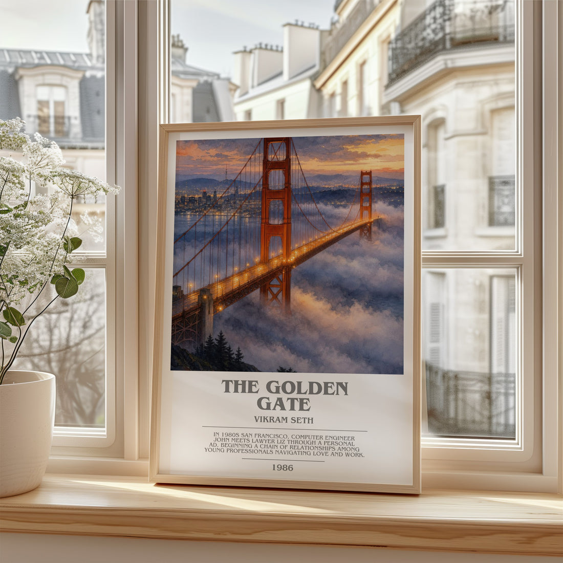 The Golden Gate bookish poster colour and style options – Vikram Seth book art