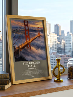 The Golden Gate bookish print framed by window – literary home decor
