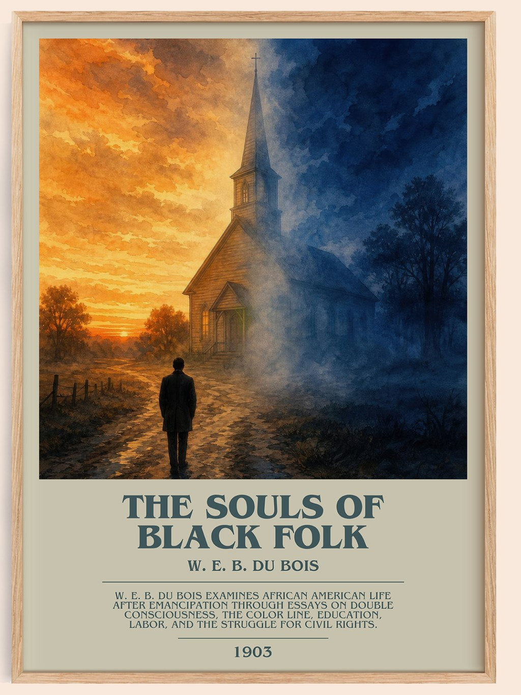 The Souls of Black Folk bookish book poster by W. E. B. Du Bois – framed literary art print