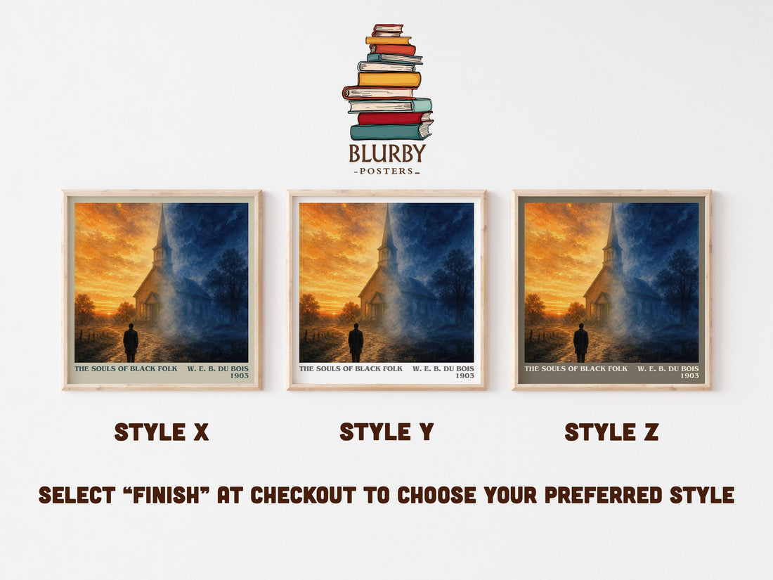 The Souls of Black Folk literary print in frame leaning in hallway – non fiction wall art (mockup)