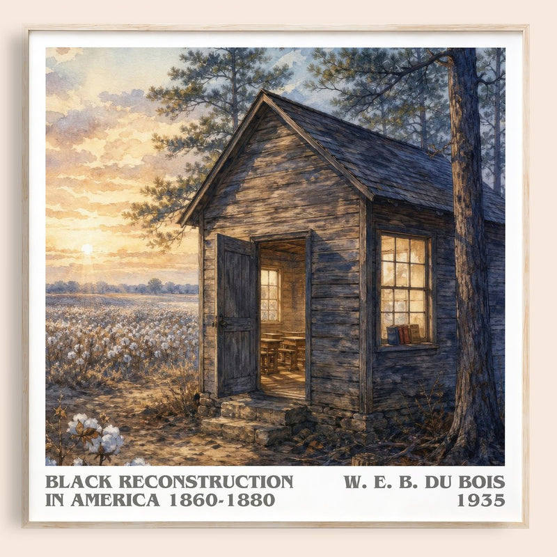 Black reconstruction in America 1860-1880 literary book poster by W. E. B. Du Bois – framed literary art print