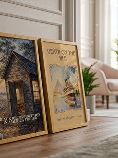Black reconstruction in America 1860-1880 watercolour print framed by window – literary home decor