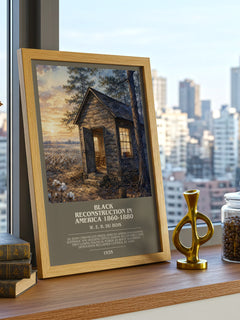 Black reconstruction in America 1860-1880 bookish print framed by window – literary home decor