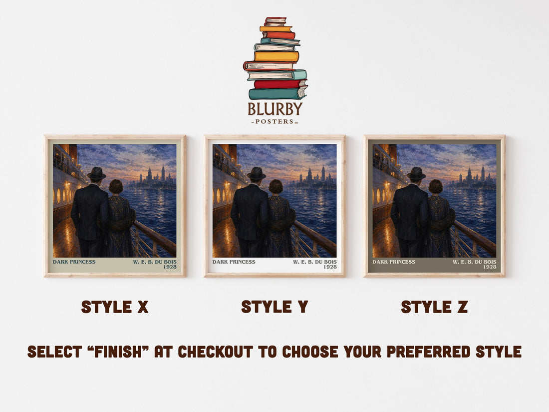 Dark princess literary print in frame leaning in hallway – literary fiction wall art (mockup)