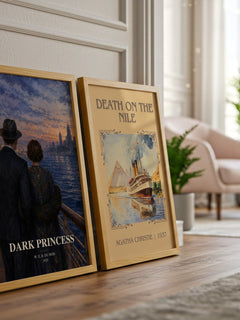 Dark princess watercolour print framed by window – literary home decor